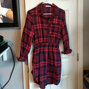 Blue/red plaid dress